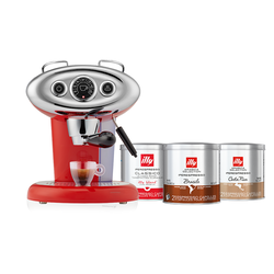 Promoção Mês do Café - Compre uma máquina X7 e ganhe 3 pacotes de cápsulas de café Arabica grátis vermelha 230v